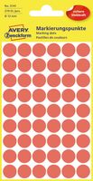 Avery Ronde etiketten diameter 12 mm, rood, 270 stuks
