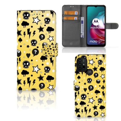 Telefoonhoesje met Naam Motorola Moto G10 | G20 | G30 Punk Geel Telefoonhoesje met Naam Motorola Moto G10 | G20 | G30 Punk Geel