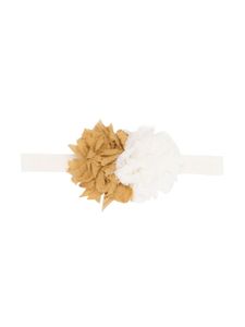 Caffe' D'orzo serre-tête bicolore à pompon - Blanc