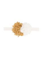 Caffe' D'orzo serre-tête bicolore à pompon - Blanc