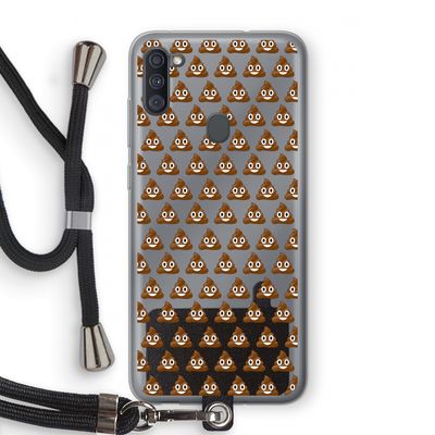 Poop emoji: Samsung Galaxy A11 Transparant Hoesje met koord