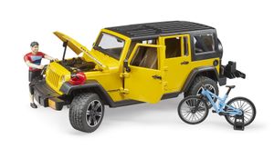 Bruder Jeep Wrangler Rubicon unlimited met mountainbiker (02543)