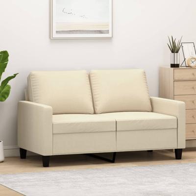 Tweezitsbank 120 cm stof crèmekleurig