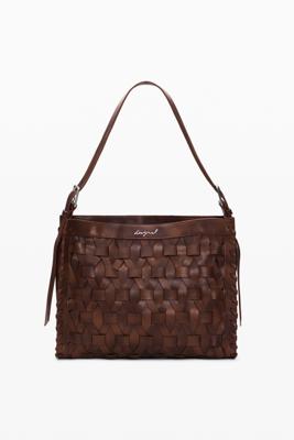 Middelgrote gevlochten tas - BROWN - U