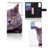 OnePlus 9 Pro | Telefoonhoesje | Met pasjeshouder | Kat