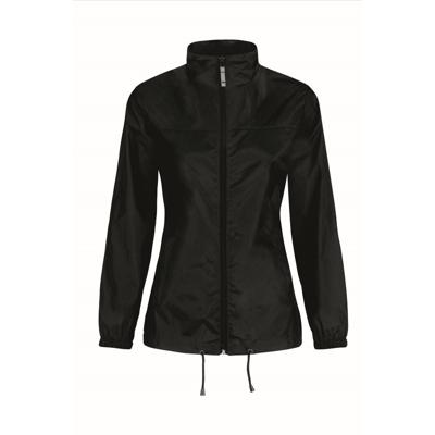 B&C Windbreaker - zwart - Sirocco windjas - met capuchon - dames B&C Windbreaker - zwart - Sirocco windjas - met capuchon - dames