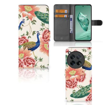 Telefoonhoesje | Met pasjeshouder | voor OnePlus 12 Pink Peacock Telefoonhoesje | Met pasjeshouder | voor OnePlus 12 Pink Peacock