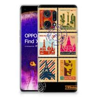 OPPO Find X5 | Silliconen Back Cover | Postzegels