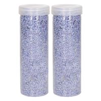 2x busjes grof decoratie zand/kiezels lila 500 gram