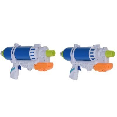 2x Waterpistolen/waterpistool blauw/wit van 34 cm kinderspeelgoed