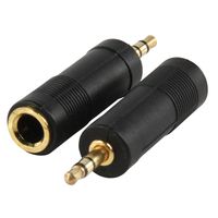 Valueline AC-005GOLD kabeladapter/verloopstukje 3.5mm 6.35mm Zwart - thumbnail