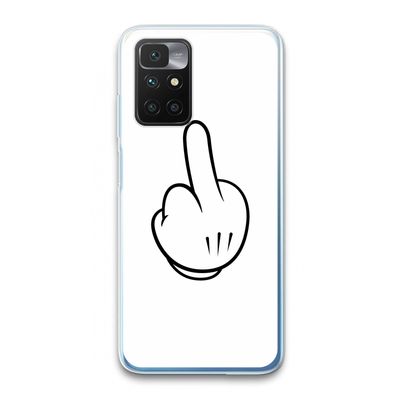 Middle finger white: Xiaomi Redmi 10 Transparant Hoesje