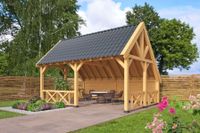 Kapschuur Billund XXL Type 4 Red Class Wood 700x512 cm - geïmpregneerd- Kapschuurdak- Hout- Tuindeco
