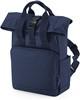 Atlantis BG118S Recycled Mini Twin Handle Roll-Top Backpack - Navy-Dusk - 23 x 32 x 11 cm