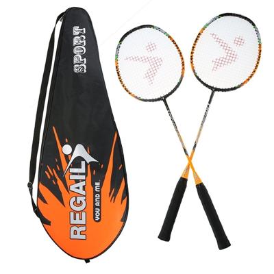 REGAIL 8019 2 IN1 Carbon duurzaam badminton racket met draagtas (oranje)