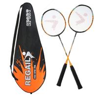 REGAIL 8019 2 IN1 Carbon duurzaam badminton racket met draagtas (oranje)