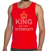 Rood Toppers King of the afterparty glitter tanktop shirt heren - thumbnail