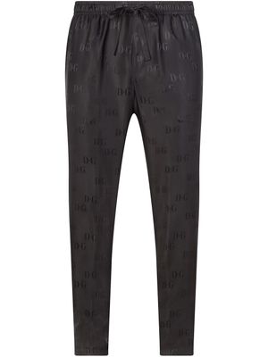 Dolce & Gabbana pantalon de jogging à logo en jacquard - Noir