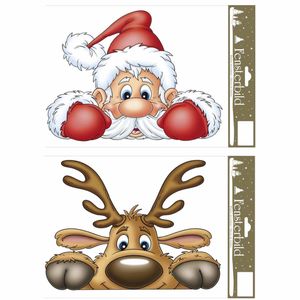 4x stuks velletjes kerst raamstickers 21 x 32 cm