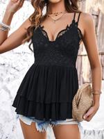 Casual Lace Spaghetti Loose Tank Top