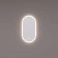 HIPP Design spiegel Ovaal-Recht met LED Verlichting Directe en Indirecte Rondom 50 x 100 x 3 cm met Touch Dimmer en Spiegelverwarming en Kleurenwissel