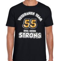 Cadeau T-shirt voor heren - veteranen team - zwart - verjaardag - 55 jaar