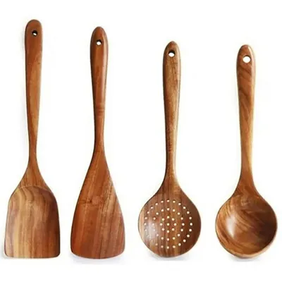 EcoWood - Luxe Houten Keukengerei Set met Opbergemmer