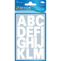Avery Etiketten cijfers en letters A-Z groot, 2 blad, wit, waterbestendige folie