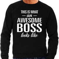 Awesome Boss / baas cadeau sweater zwart heren - thumbnail