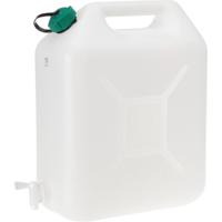 EDA water jerrycan met inhoud 20 liter - kunststof - transparant - met kraantje - draagbaar