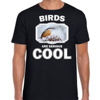 T-shirt birds are serious cool zwart heren - vogels/ boomklever vogel shirt 2XL  -