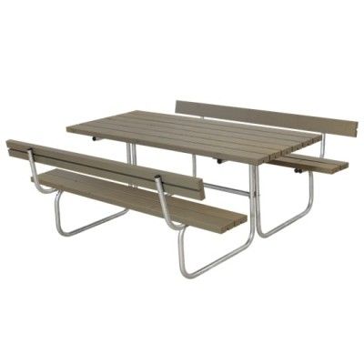 Picknicktafel Retro Grijs Bruin 2 Rugleuningen