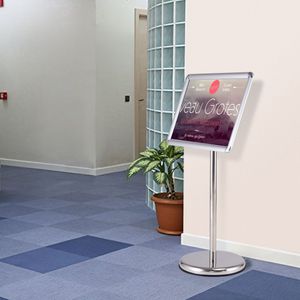 Verstelbare Menubord Staande Vloer Staande Tekenhouder voor Zowel Verticale Als Horizontale Weergave Zilver/Zwart