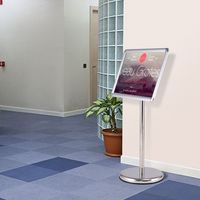 Verstelbare Menubord Staande Vloer Staande Tekenhouder voor Zowel Verticale Als Horizontale Weergave Zilver/Zwart