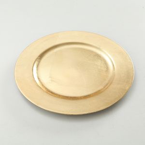 2x Diner onderborden goud 33 cm rond