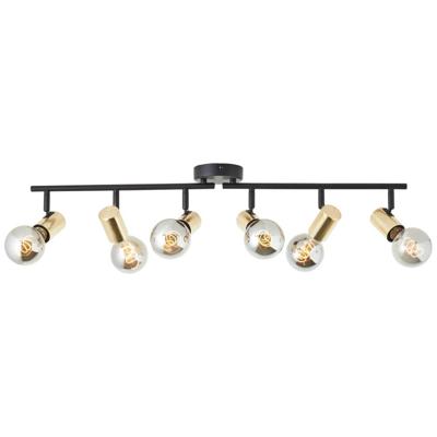 Brilliant Zwart met gouden plafondlampKerry 6-lichts - 99716/72