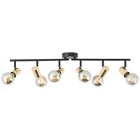 Brilliant Zwart met gouden plafondlampKerry 6-lichts - 99716/72