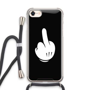 Middle finger black: iPhone 7 Transparant Hoesje met koord