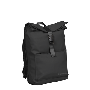 New Rebels William Baltimore Zwart 13L Rolltop Rugzak Waterafstotend Laptop 14"