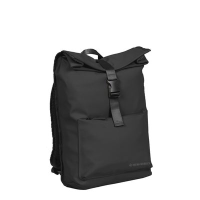 New Rebels William Baltimore Zwart 13L Rolltop Rugzak Waterafstotend Laptop 14"