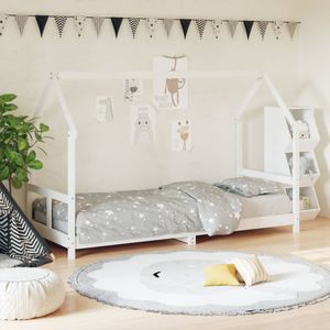 Kinderbedframe 80x200 cm massief grenenhout wit