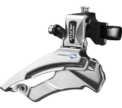 SHIMANO Voorderailleur 3 x 7/8-speed altus fd-m313 down swing/dual pull - met hoge klem - 42-48t (66-69°) - zwart/zilver