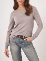 Basic trui met boothals van cashmere wolmix