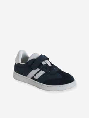 Geknoopte en klittenband kindertasjes collectie kleuterschool marineblauw