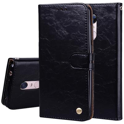 Voor Xiaomi Redmi 5 Plus olie Wax textuur horizontaal lederen draagtas met houder & kaartsleuven & Wallet(Black) spiegelen