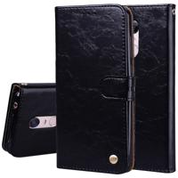 Voor Xiaomi Redmi 5 Plus olie Wax textuur horizontaal lederen draagtas met houder & kaartsleuven & Wallet(Black) spiegelen