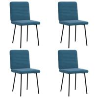 Eetkamerstoelen 4 st fluweel blauw