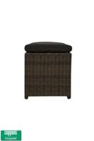 Qopps Aruba bijzetbank vlechtwerk dubbel half rond Antraciet