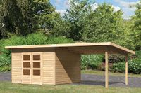 Woodfeeling | Tuinhuis Northeim 3 met Overkapping 3,3 | Onbehandeld