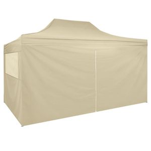 VidaXL Vouwtent pop-up met 4 zijwanden 3x4,5 m crèmewit
